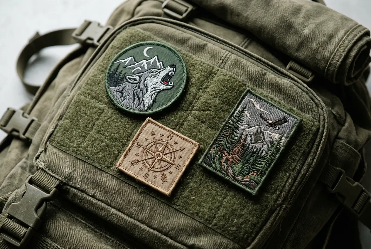 Three morale patches in different sizes on loop panels
