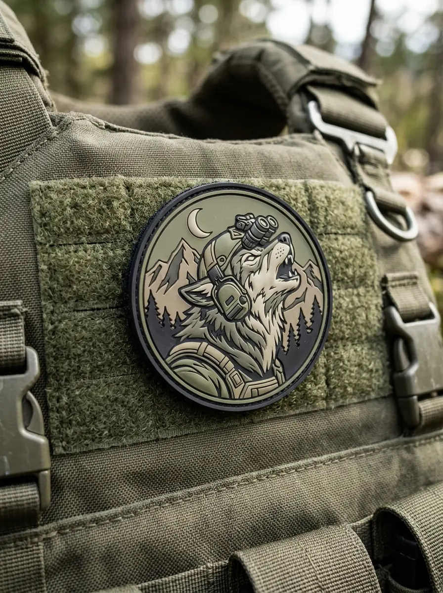 PVC morale patch on a vest loop panel